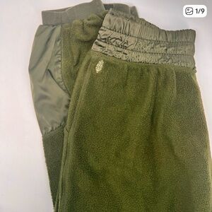 Free People Movement Dark Green & Satin Jogger Sweatpants Large